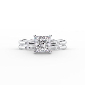 The Samantha Set With A 3.5 Carat Princess Moissanite