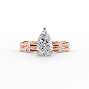 The Samantha Set With A 2.5 Carat Pear Moissanite