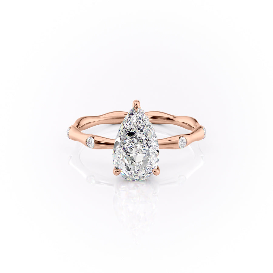 The Samantha Set With A 2 Carat Pear Moissanite