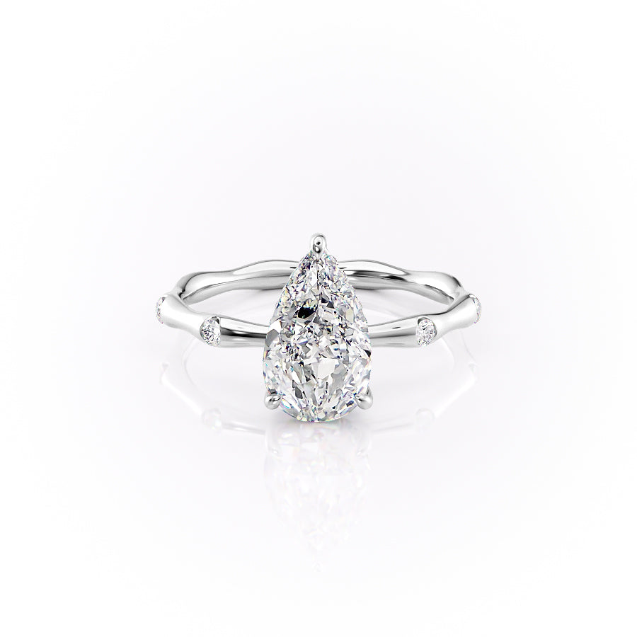 The Samantha Set With A 2.5 Carat Pear Lab Diamond