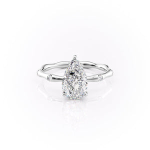 The Samantha Set With A 2.5 Carat Pear Moissanite
