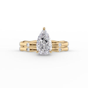 The Samantha Set With A 4 Carat Pear Moissanite
