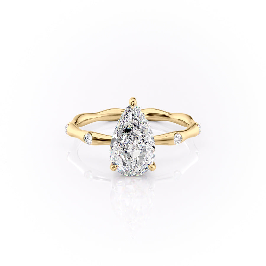 The Samantha Set With A 3 Carat Pear Lab Diamond