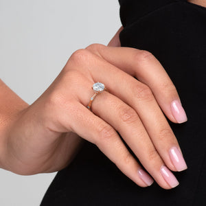 The Samantha Set With A 2.5 Carat Round Lab Diamond