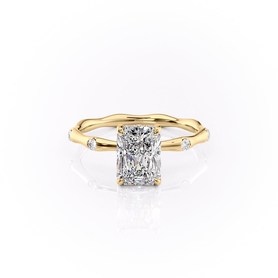 The Samantha Set With A 4.5 Carat Radiant Moissanite
