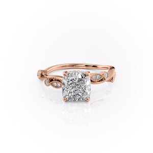 The Robin Set With A 3 Carat Cushion Moissanite