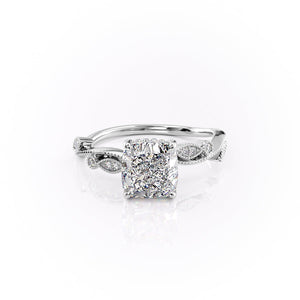 The Robin Set With A 1 Carat Cushion Moissanite