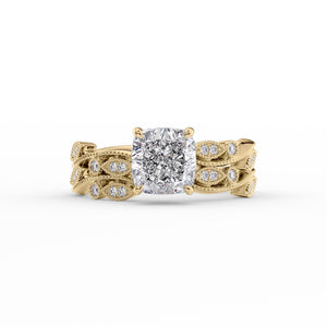 The Robin Set With A 3 Carat Cushion Lab Diamond
