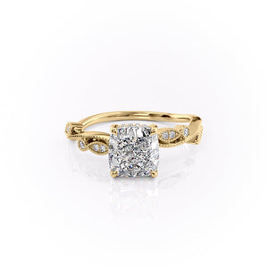 The Robin Set With A 2.5 Carat Cushion Lab Diamond