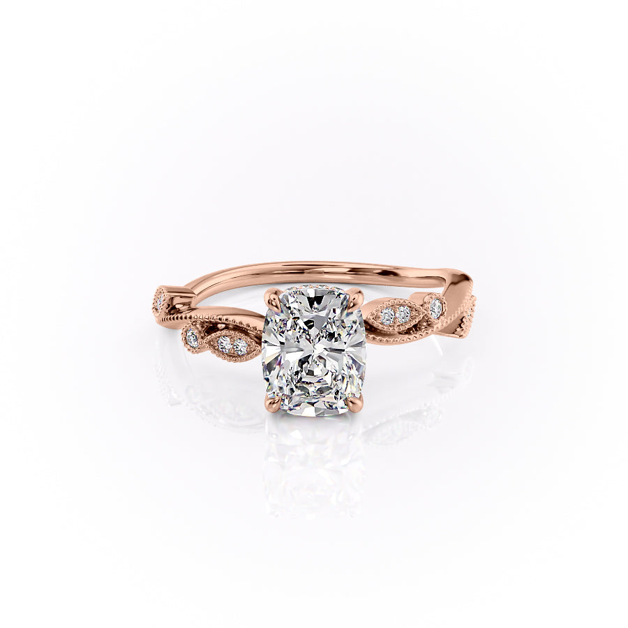 The Robin Set With A 1 Carat Elongated Cushion Lab Diamond