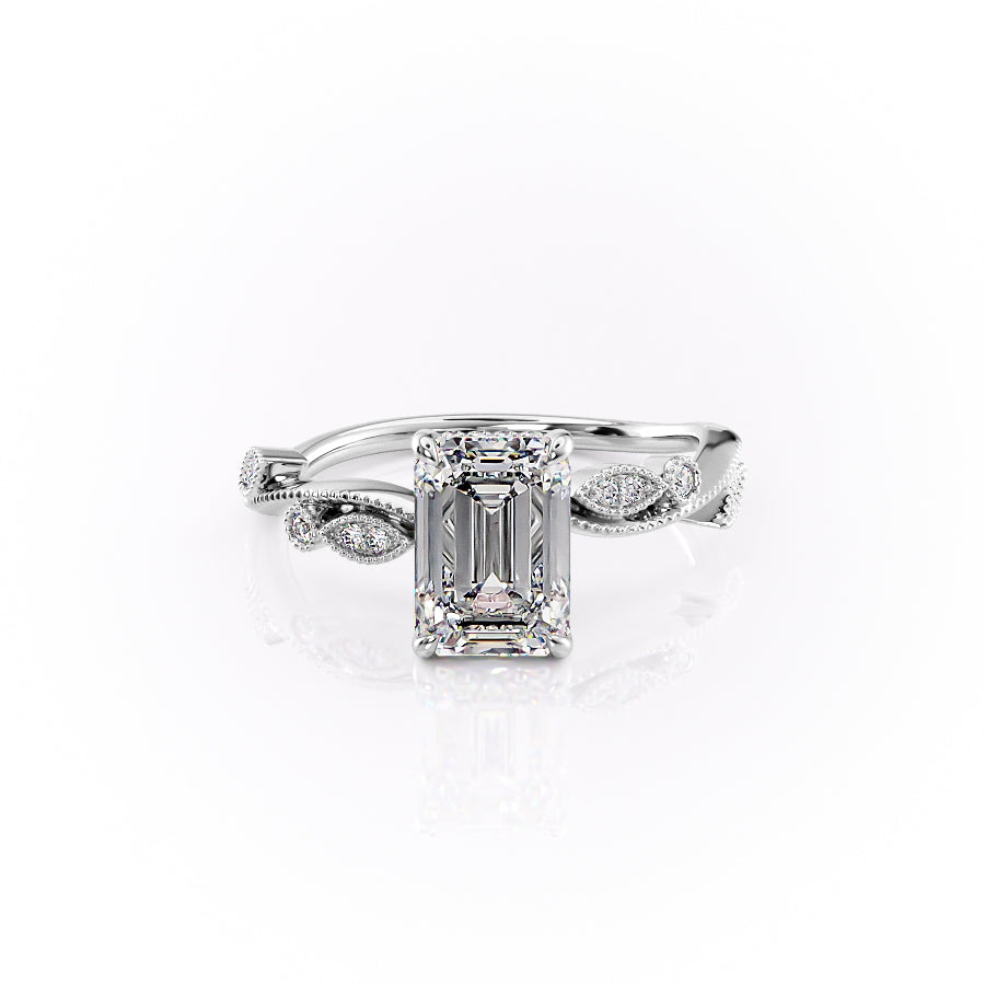 The Robin Set With A 4 Carat Emerald Moissanite
