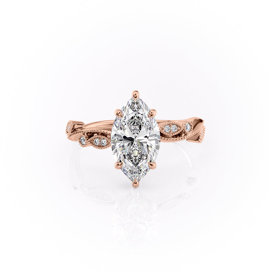 The Robin Set With A 3.5 Carat Marquise Moissanite