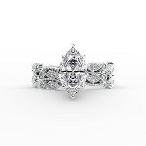 The Robin Set With A 3 Carat Marquise Moissanite