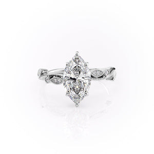 The Robin Set With A 2.5 Carat Marquise Lab Diamond