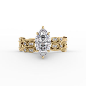 The Robin Set With A 2.5 Carat Marquise Lab Diamond