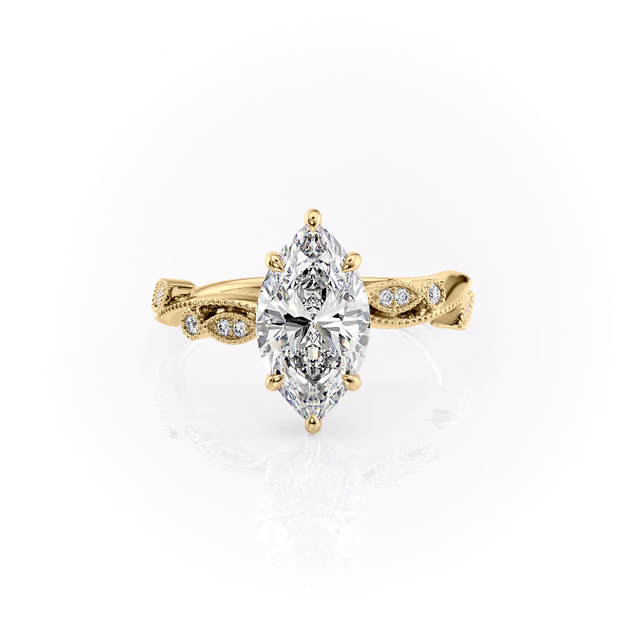 The Robin Set With A 4.5 Carat Marquise Moissanite