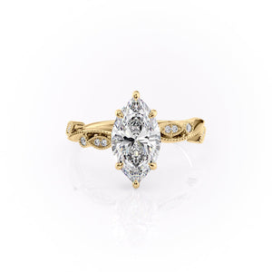 The Robin Set With A 1.5 Carat Marquise Lab Diamond