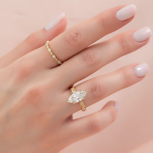 The Robin Set With A 2.5 Carat Marquise Lab Diamond