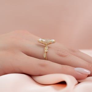 The Robin Set With A 2.5 Carat Marquise Lab Diamond
