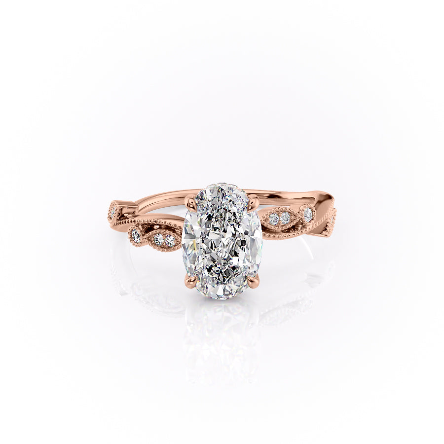 The Robin Set With A 1 Carat Oval Moissanite