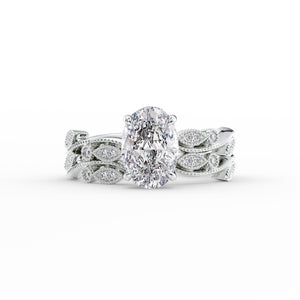 The Robin Set With A 1 Carat Oval Lab Diamond