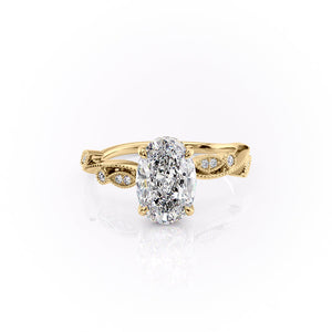 The Robin Set With A 2 Carat Oval Moissanite