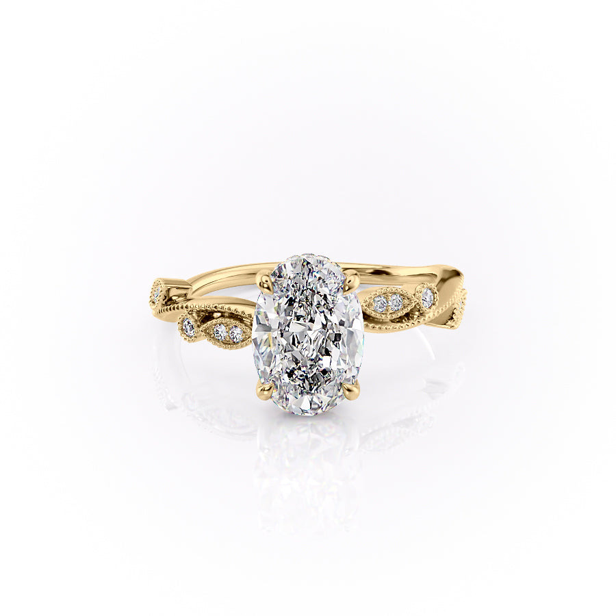 The Robin Set With A 1 Carat Oval Lab Diamond