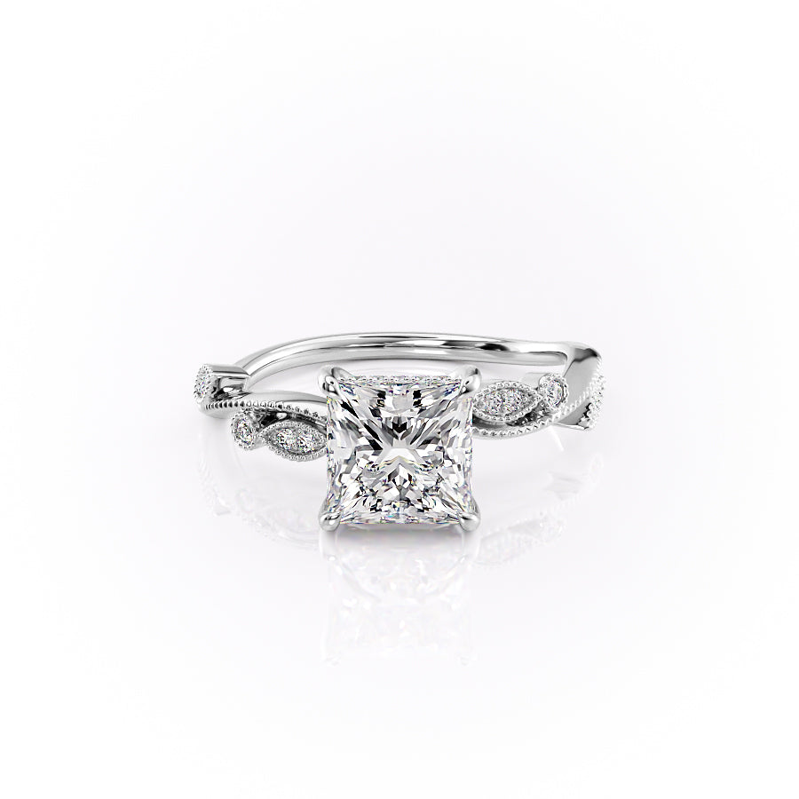 The Robin Set With A 1 Carat Princess Moissanite