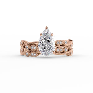The Robin Set With A 1 Carat Pear Lab Diamond