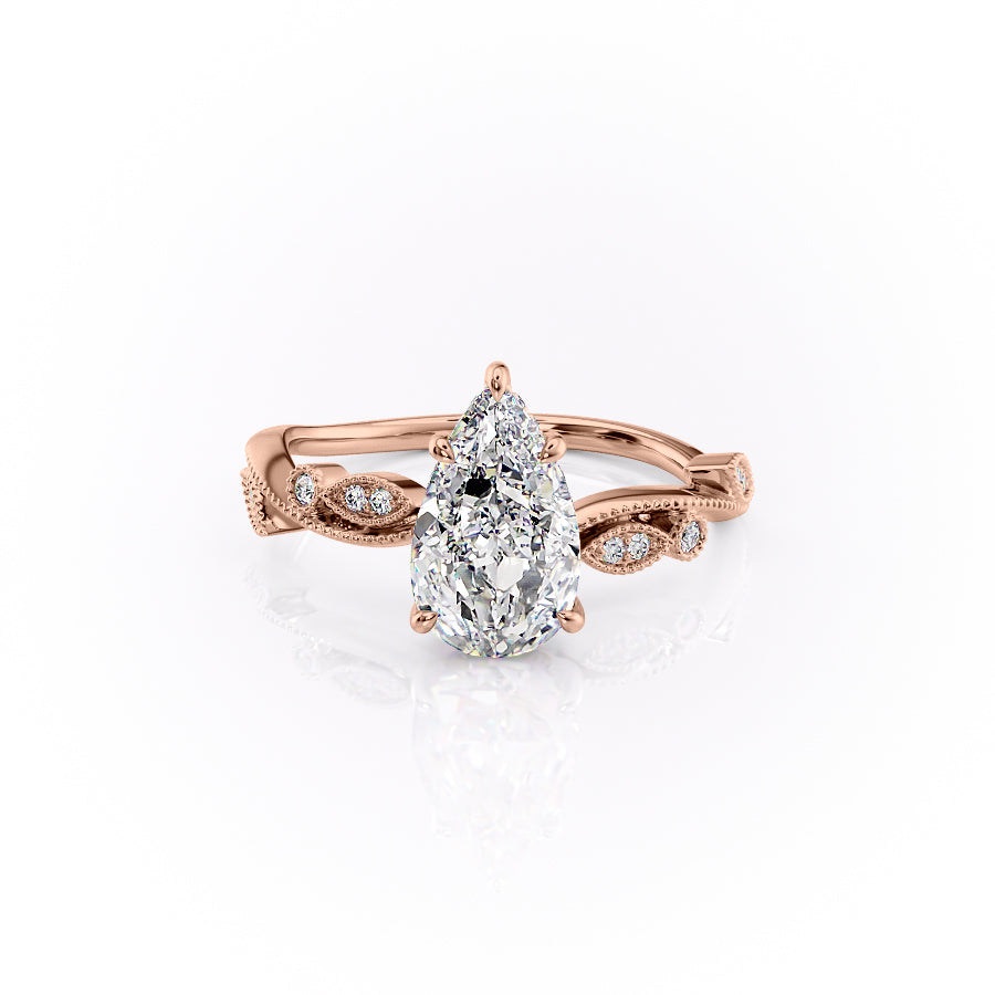 The Robin Set With A 3 Carat Pear Lab Diamond