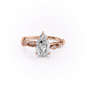 The Robin Set With A 1 Carat Pear Moissanite