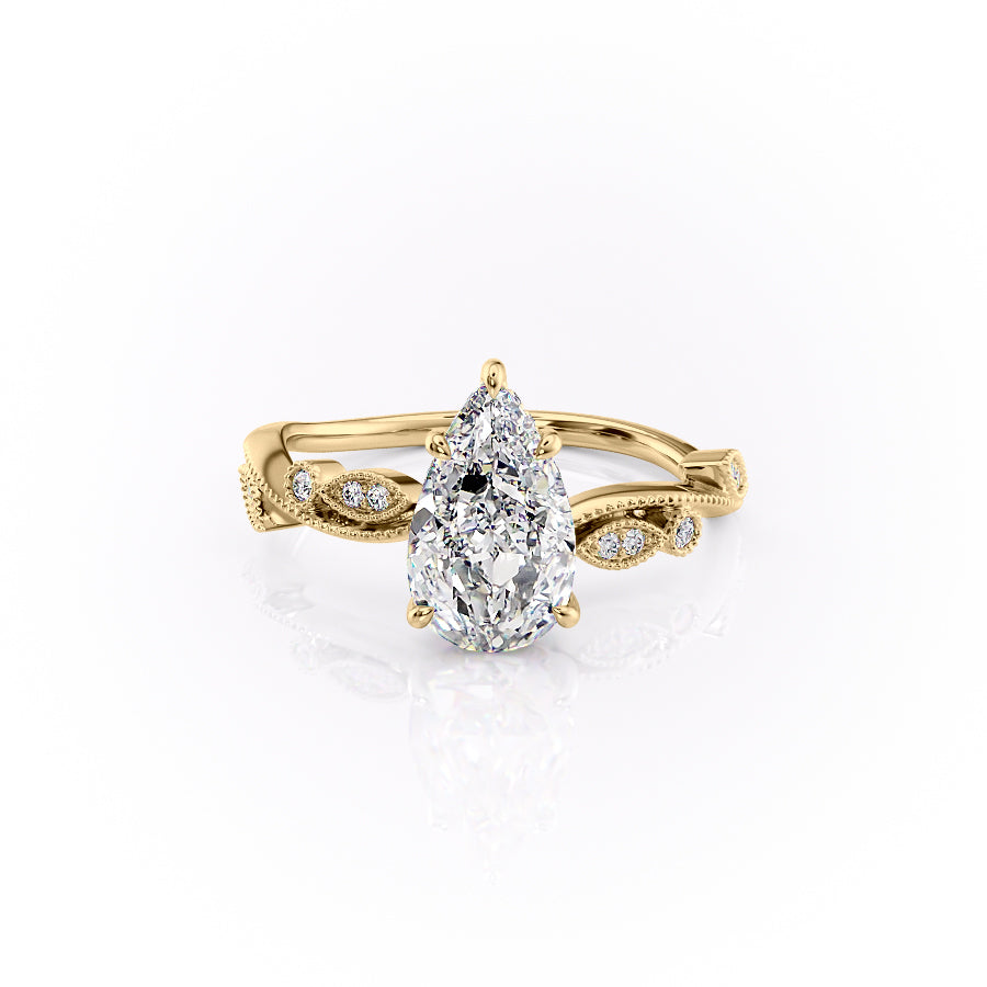 The Robin Set With A 2 Carat Pear Moissanite