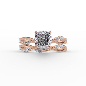 The Daisy Set With A 1 Carat Cushion Moissanite