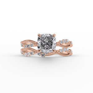 The Daisy Set With A 4 Carat Cushion Moissanite