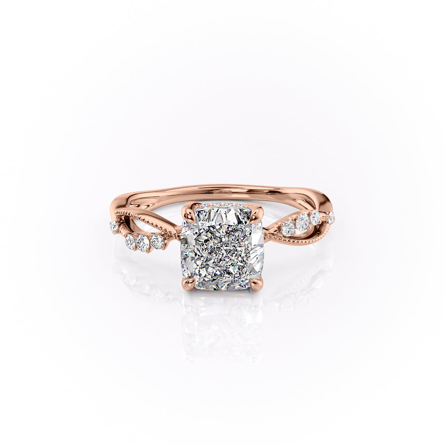 The Daisy Set With A 2 Carat Cushion Lab Diamond
