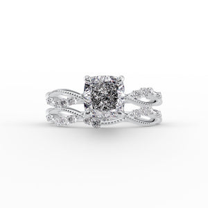 The Daisy Set With A 1 Carat Cushion Moissanite