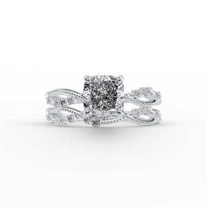 The Daisy Set With A 1 Carat Cushion Lab Diamond