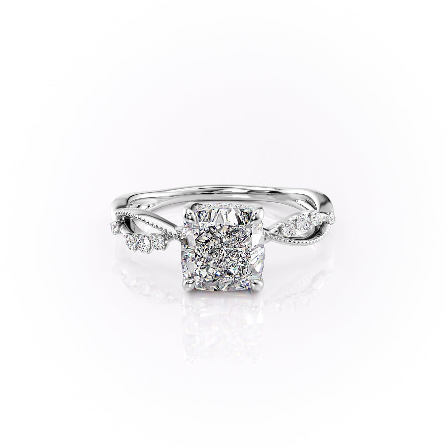 The Daisy Set With A 1.5 Carat Cushion Lab Diamond