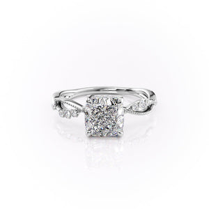 The Daisy Set With A 1.5 Carat Cushion Lab Diamond