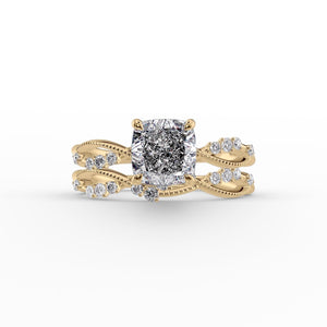 The Daisy Set With A 2.5 Carat Cushion Moissanite