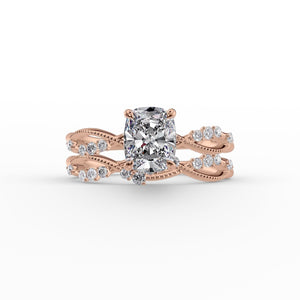 The Daisy Set With A 5 Carat Elongated Cushion Moissanite