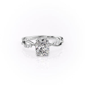 The Daisy Set With A 2 Carat Elongated Cushion Lab Diamond
