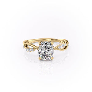 The Daisy Set With A 3.5 Carat Elongated Cushion Moissanite