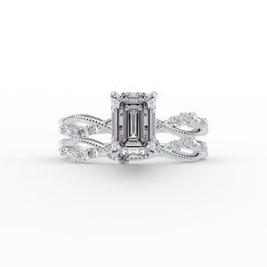 The Daisy Set With A 2 Carat Emerald Moissanite