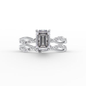 The Daisy Set With A 3.5 Carat Emerald Moissanite
