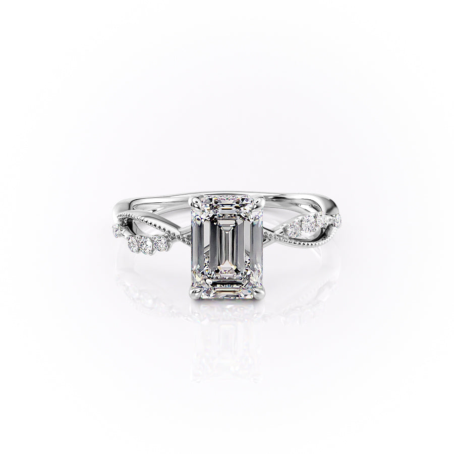 The Daisy Set With A 2.5 Carat Emerald Moissanite