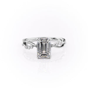 The Daisy Set With A 2.5 Carat Emerald Moissanite