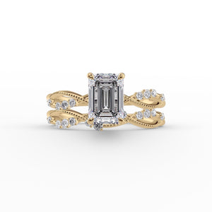 The Daisy Set With A 4.5 Carat Emerald Moissanite