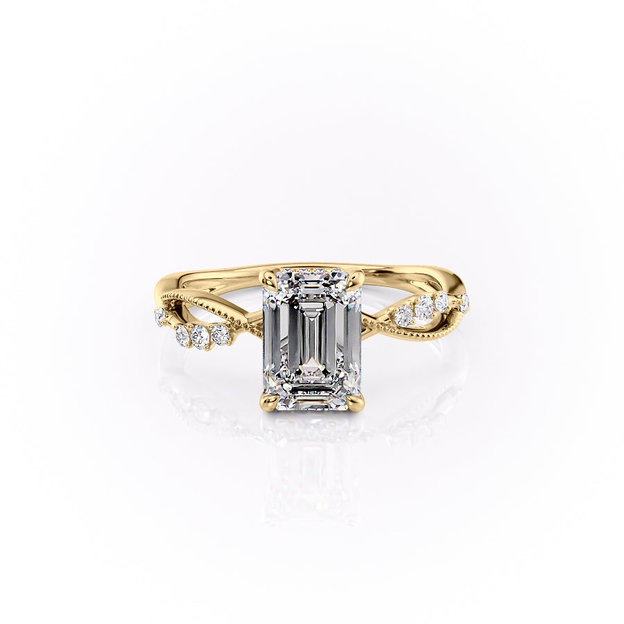 The Daisy Set With A 1 Carat Emerald Moissanite