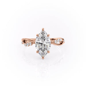 The Daisy Set With A 1 Carat Marquise Moissanite